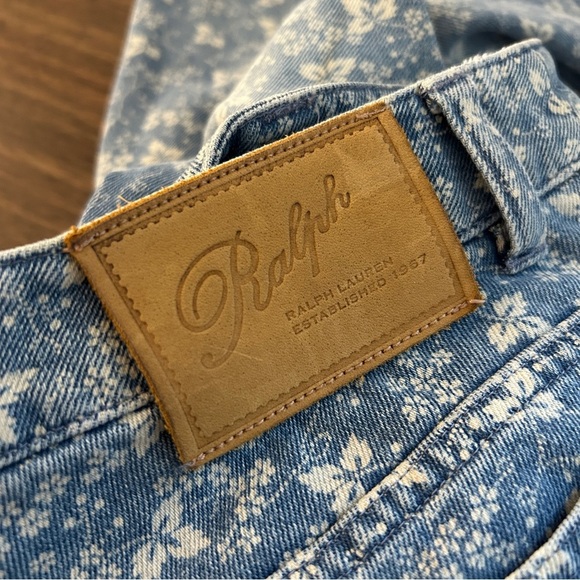 Ralph Lauren Light Blue Floral Ankle Jeans 4 - Picture 6 of 11